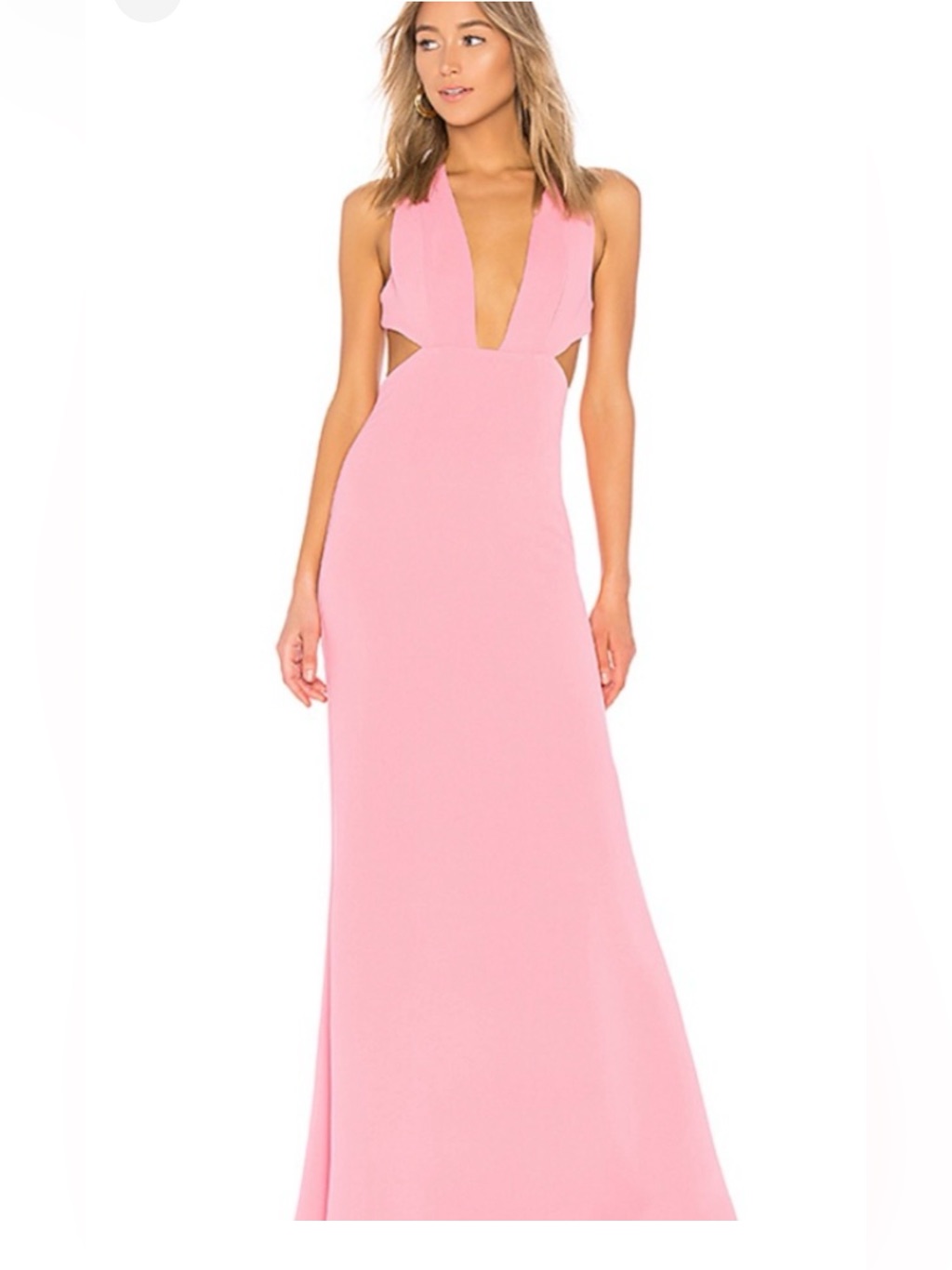 Nbd Pink Plunge Maxi Dress